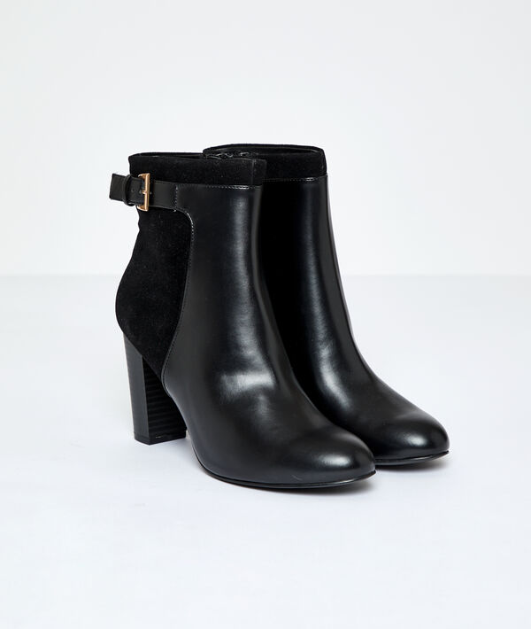 Bottines bi-matière à talons Bottines bi-matière à talons
