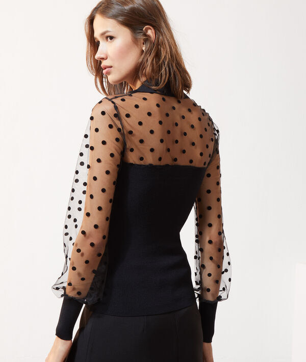 Top manches transparentes à pois Top manches transparentes à pois