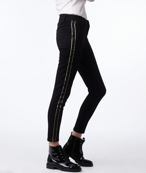 Jean skinny à bandes contrastrées Jean skinny à bandes contrastrées