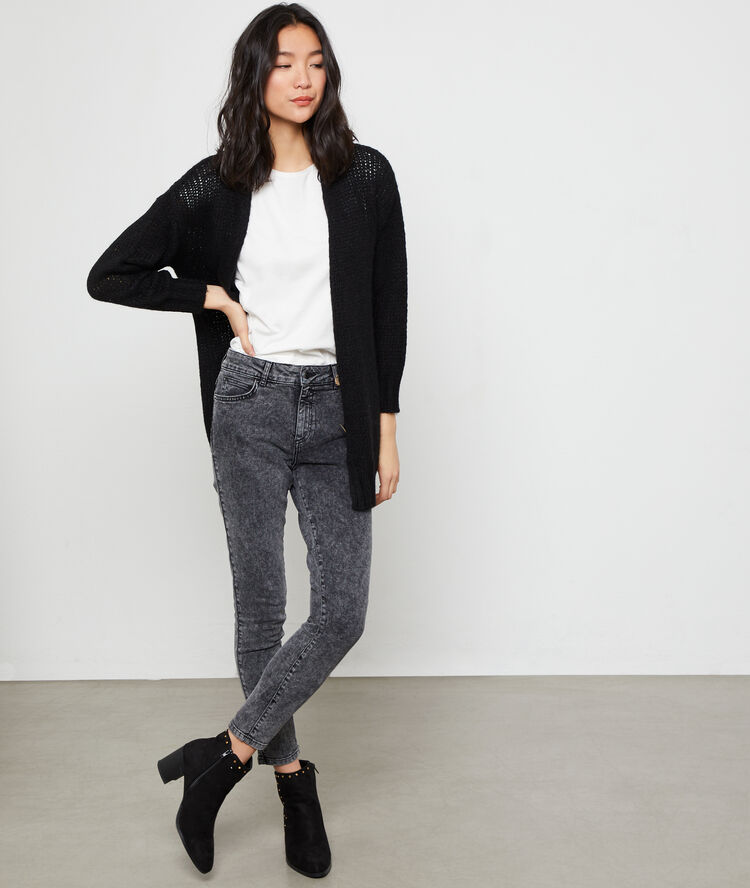 Gilet italien en grosse maille noir.