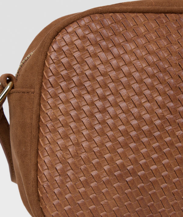 Sac besace zippé effet cuir orge.