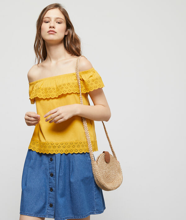 Top bustier à broderie anglaise Top bustier à broderie anglaise