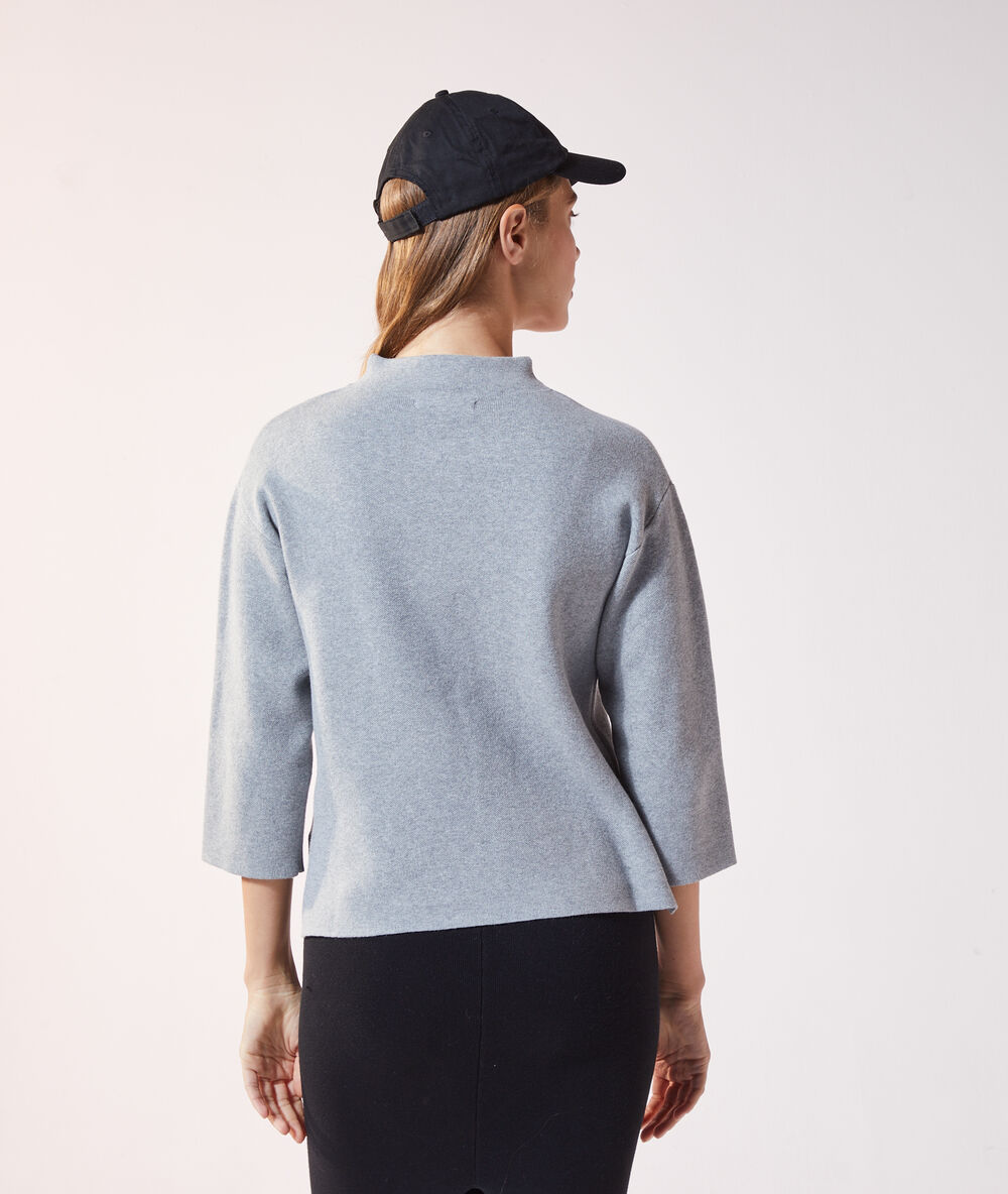 Pull col montant gris chine.