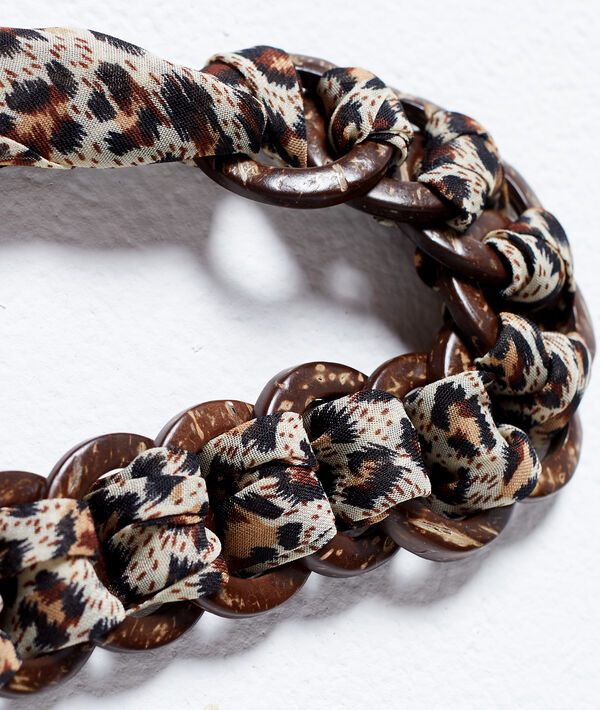 Ceinture foulard léopard à boucles ambrées Ceinture foulard léopard à boucles ambrées
