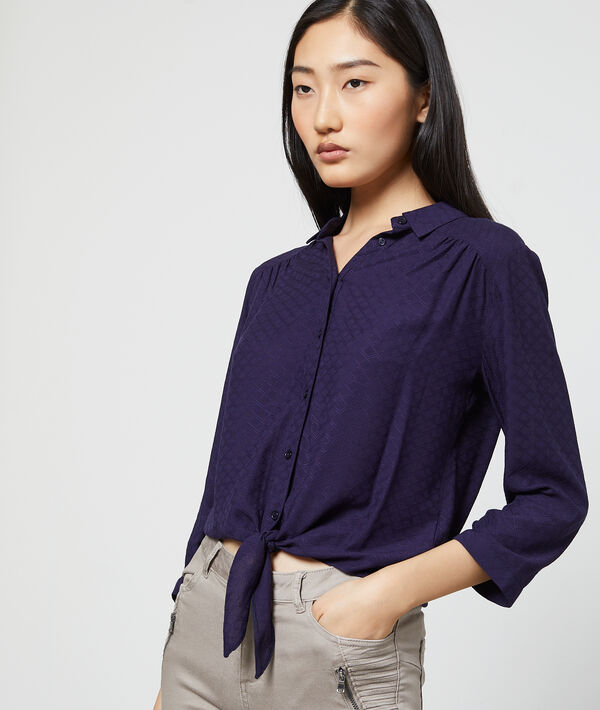 Chemisier noué à motifs jacquard Chemisier noué à motifs jacquard