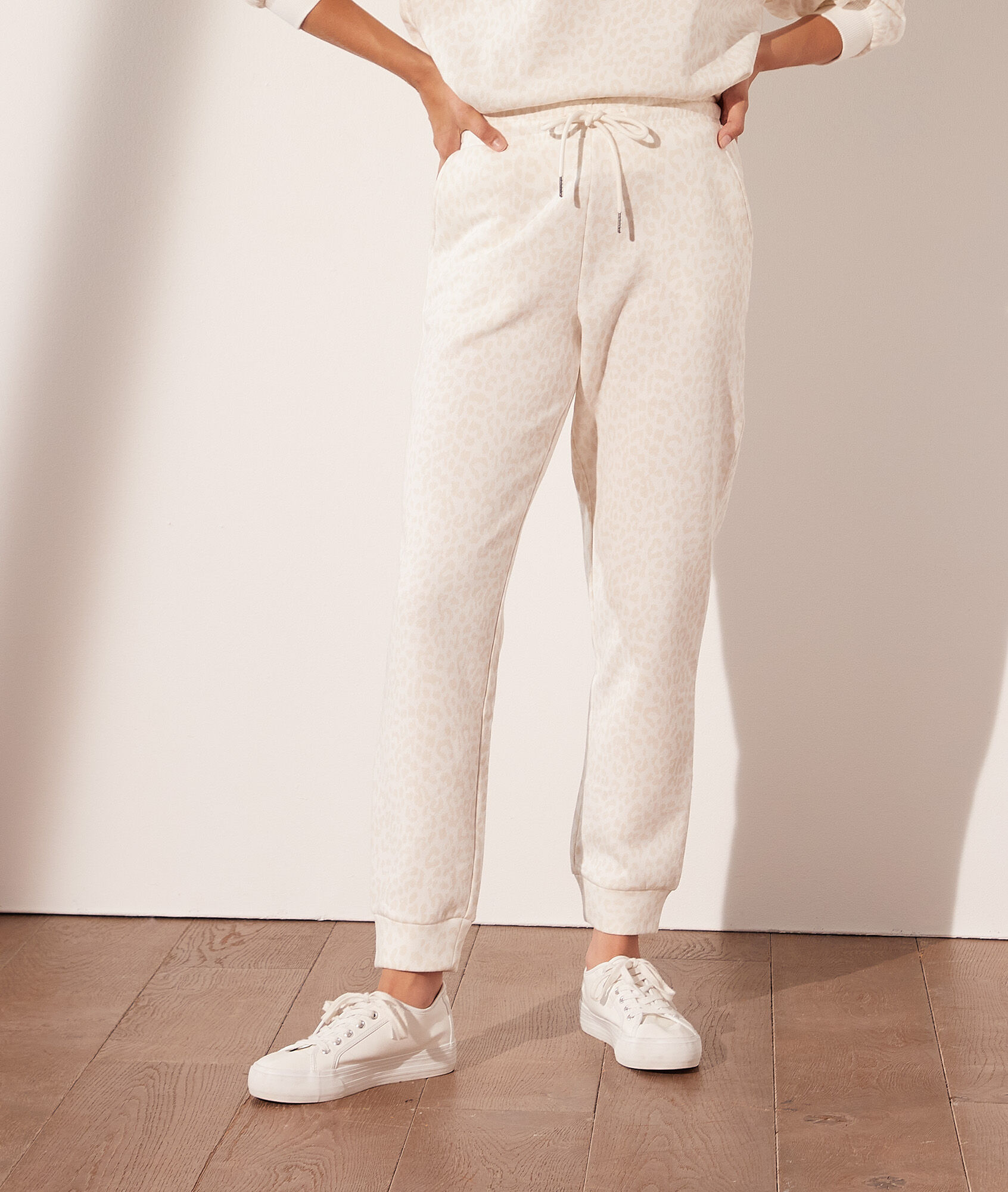 Pantalon jogger léopard - Leo - S - Ecru - Femme - Etam