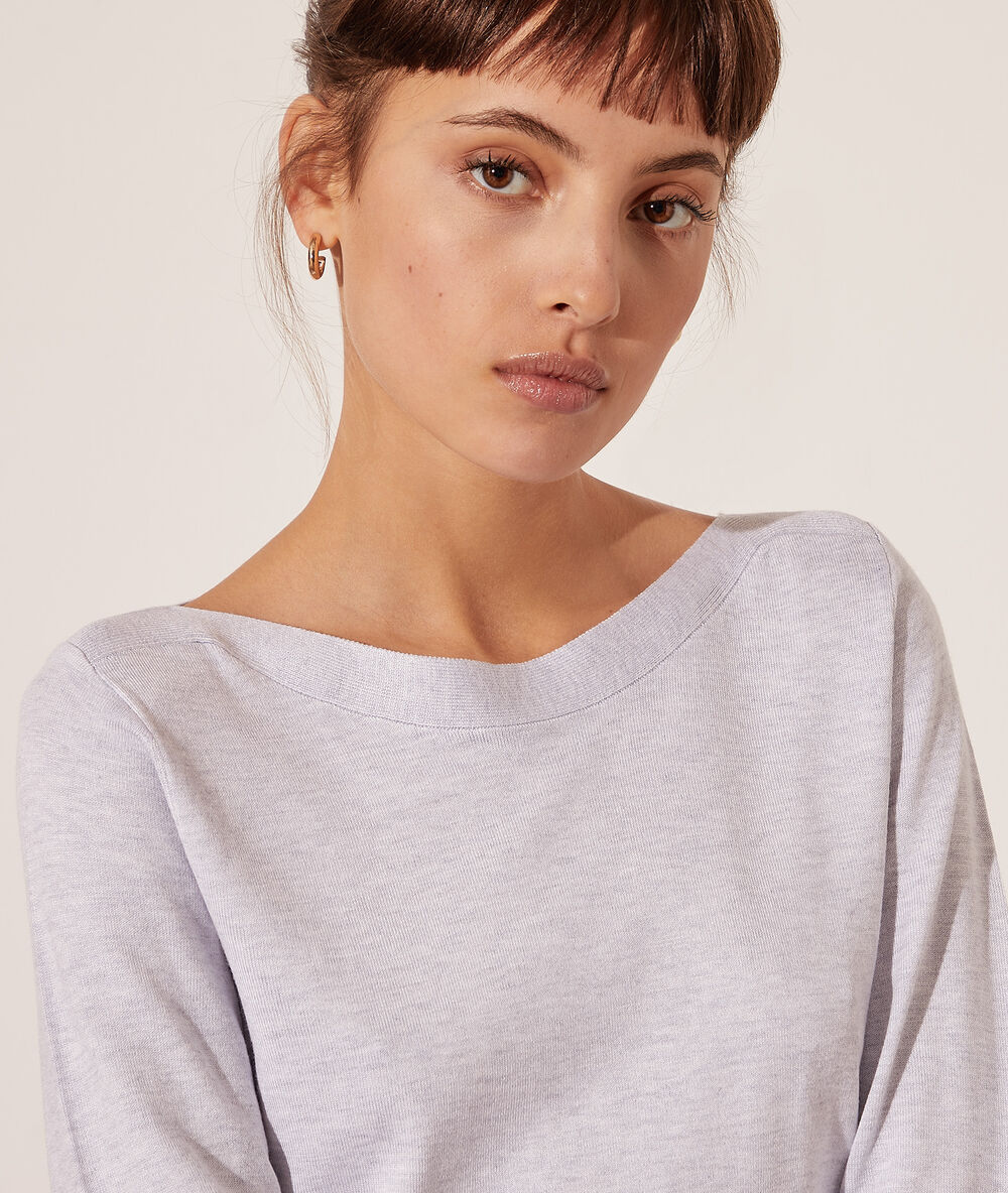 Pull col bateau gris chine.
