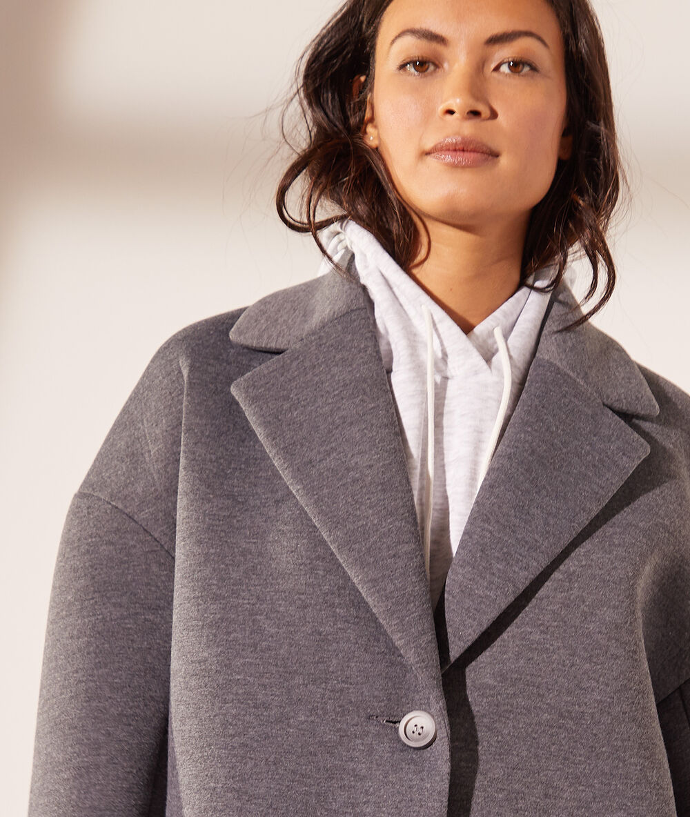 Manteau long anthracite.