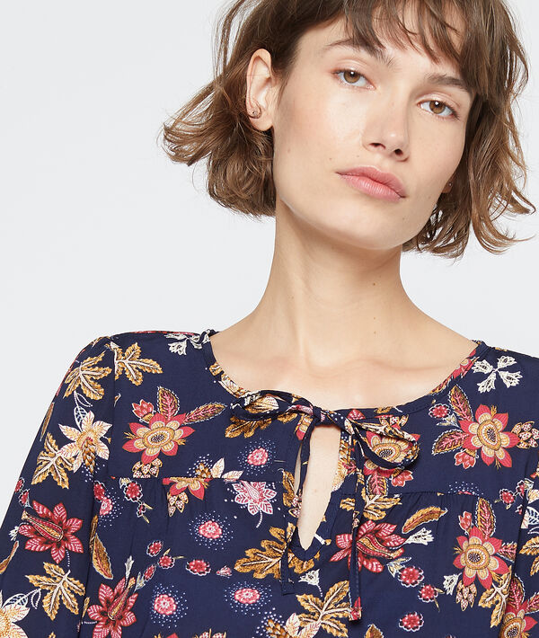 Blouse à imprimé floral marine.