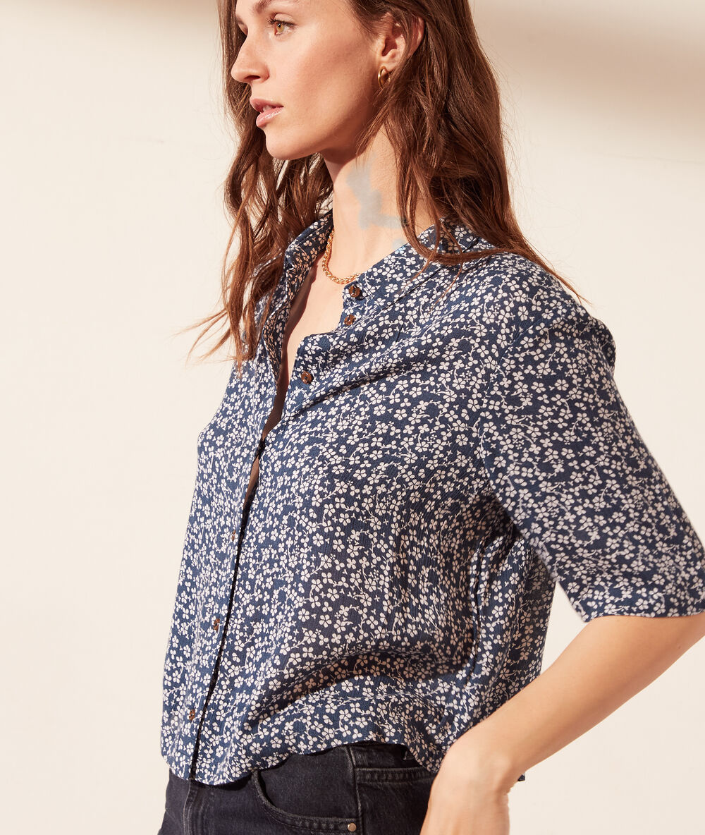 Chemise manches courtes imprimé fleuri emy.