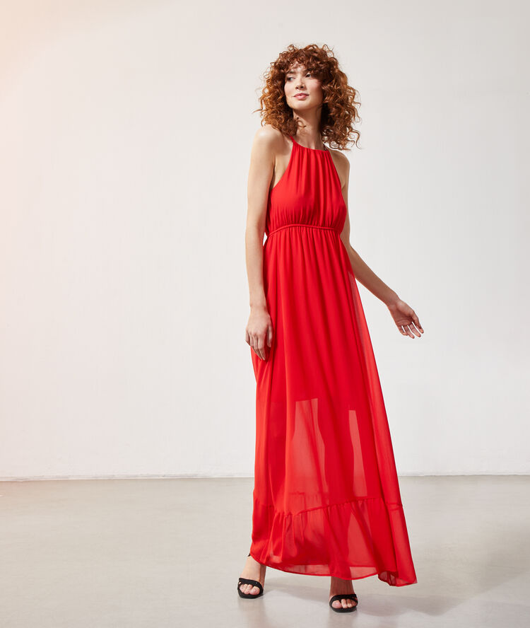 Robe longue geranium.