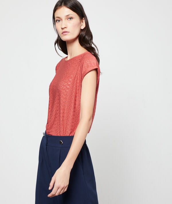 T-shirt col rond ajouré T-shirt col rond ajouré