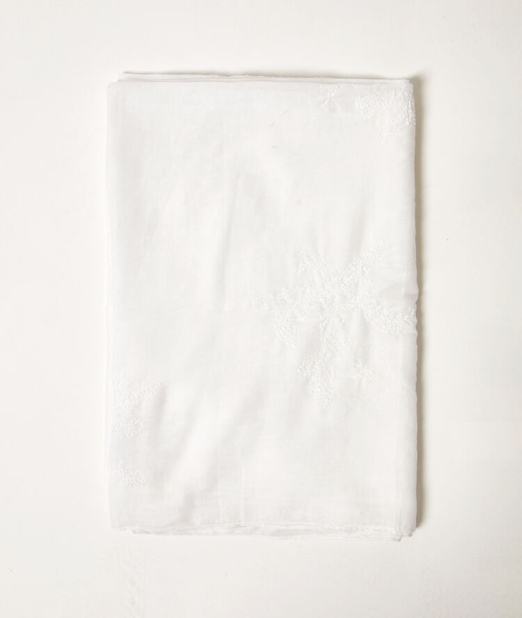 Foulard uni blanc.