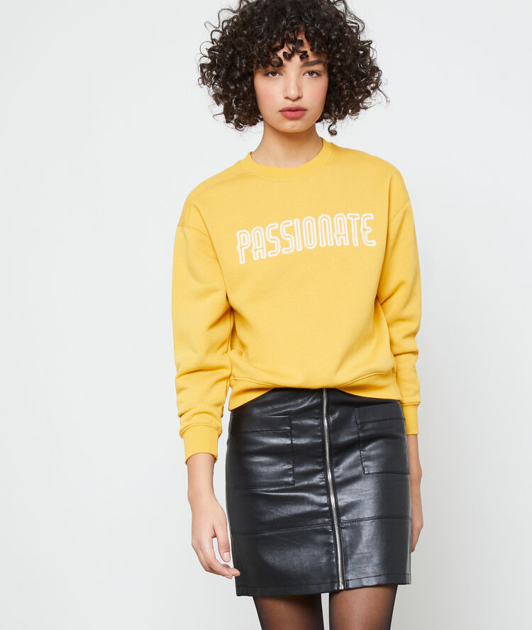 Sweat brodé "passionate" miel.