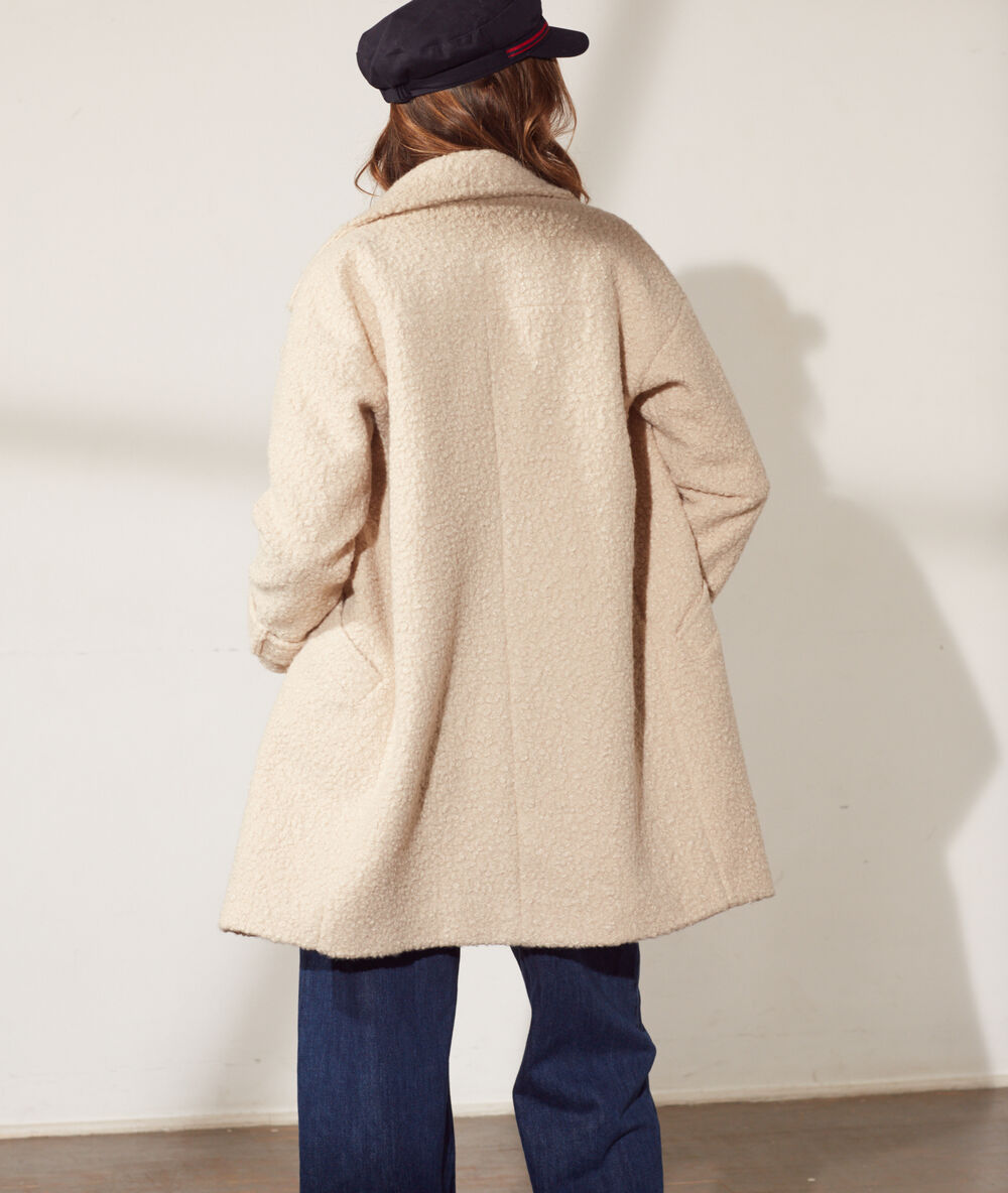 Manteau molletonné ecru.