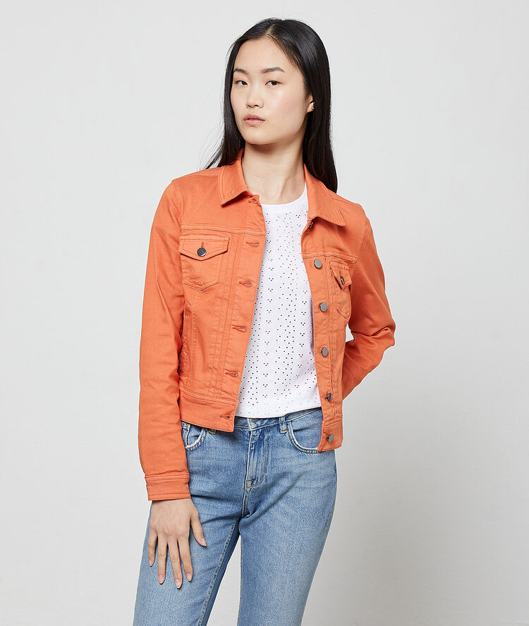 Veste en jean tomette.