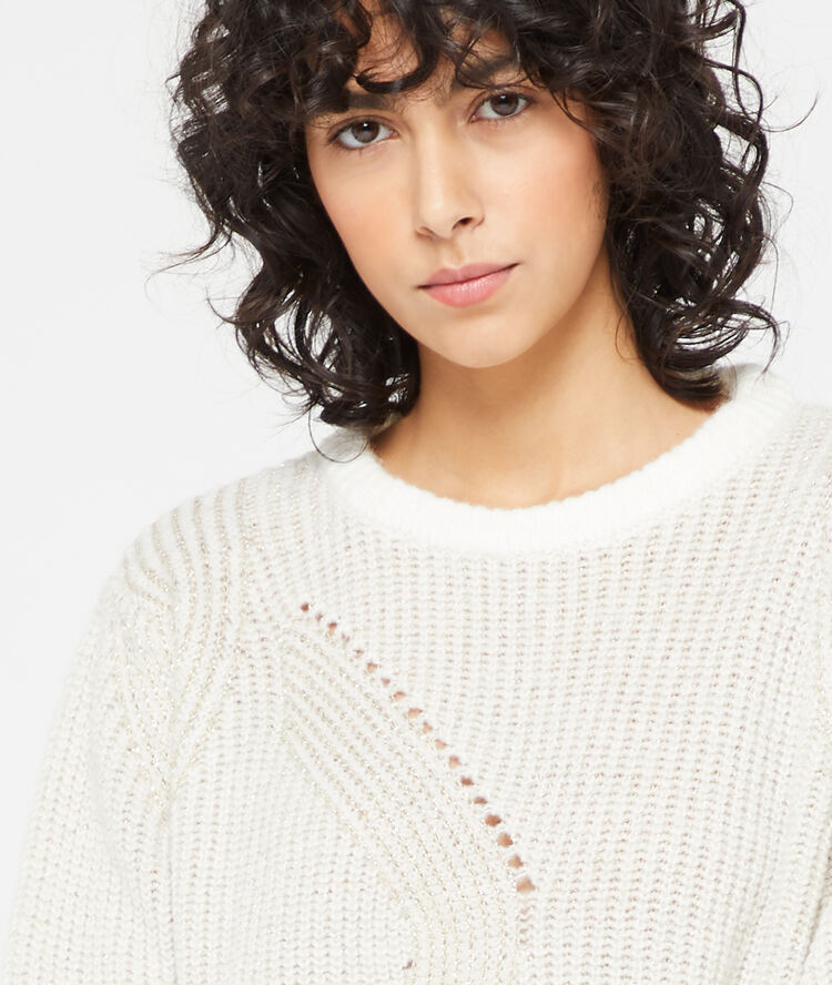 Pull en grosse maille ecru.