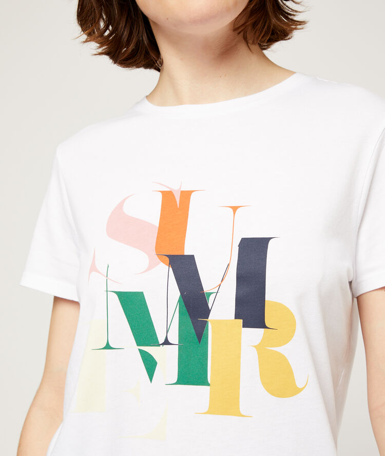 T-shirt sérigraphie "summer" blanc.