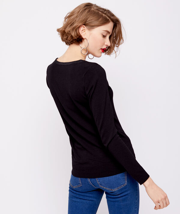 Pull maille fine à col boutonné Pull maille fine à col boutonné