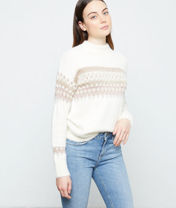 Pull jacquard en maille fluffy Pull jacquard en maille fluffy