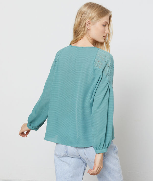 Blouse manches bouffantes à guipure Blouse manches bouffantes à guipure