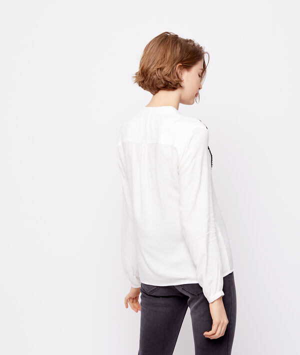 Chemise col rond à broderies Chemise col rond à broderies
