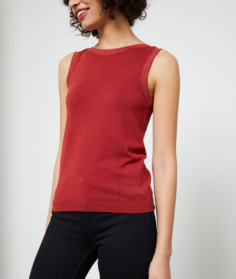 Top en maille fine rouille.