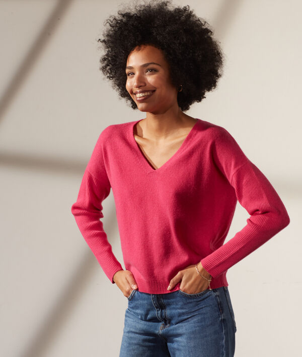 Pull col V laine et cachemire Pull col V laine et cachemire