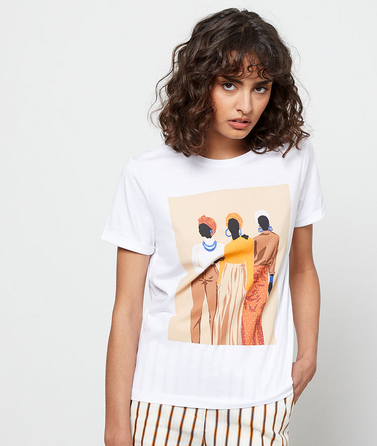 T-shirt sérigraphie blanc.