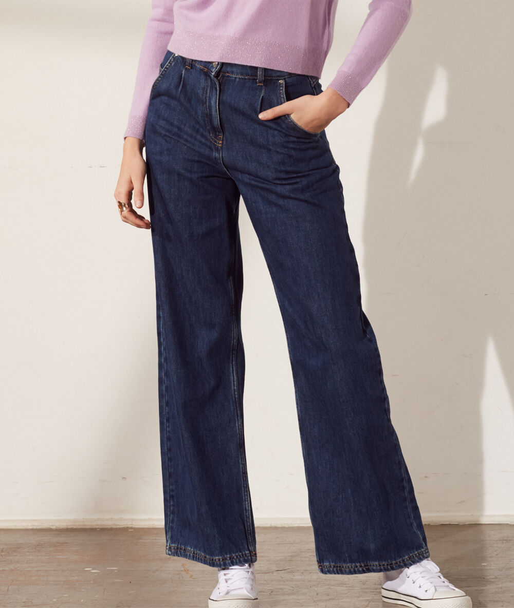 Pull col rond laine et cachemire lilas.
