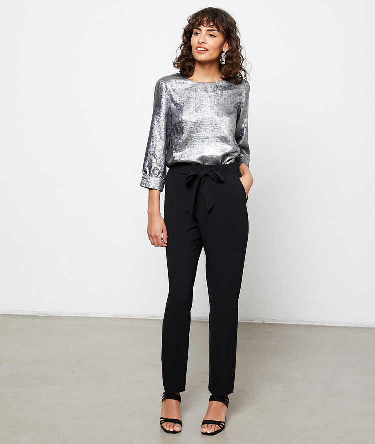 Blouse argentée argent.