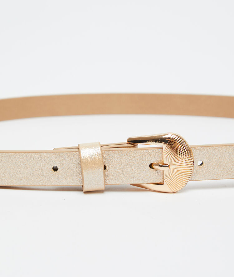 Ceinture à boucle beige rose.