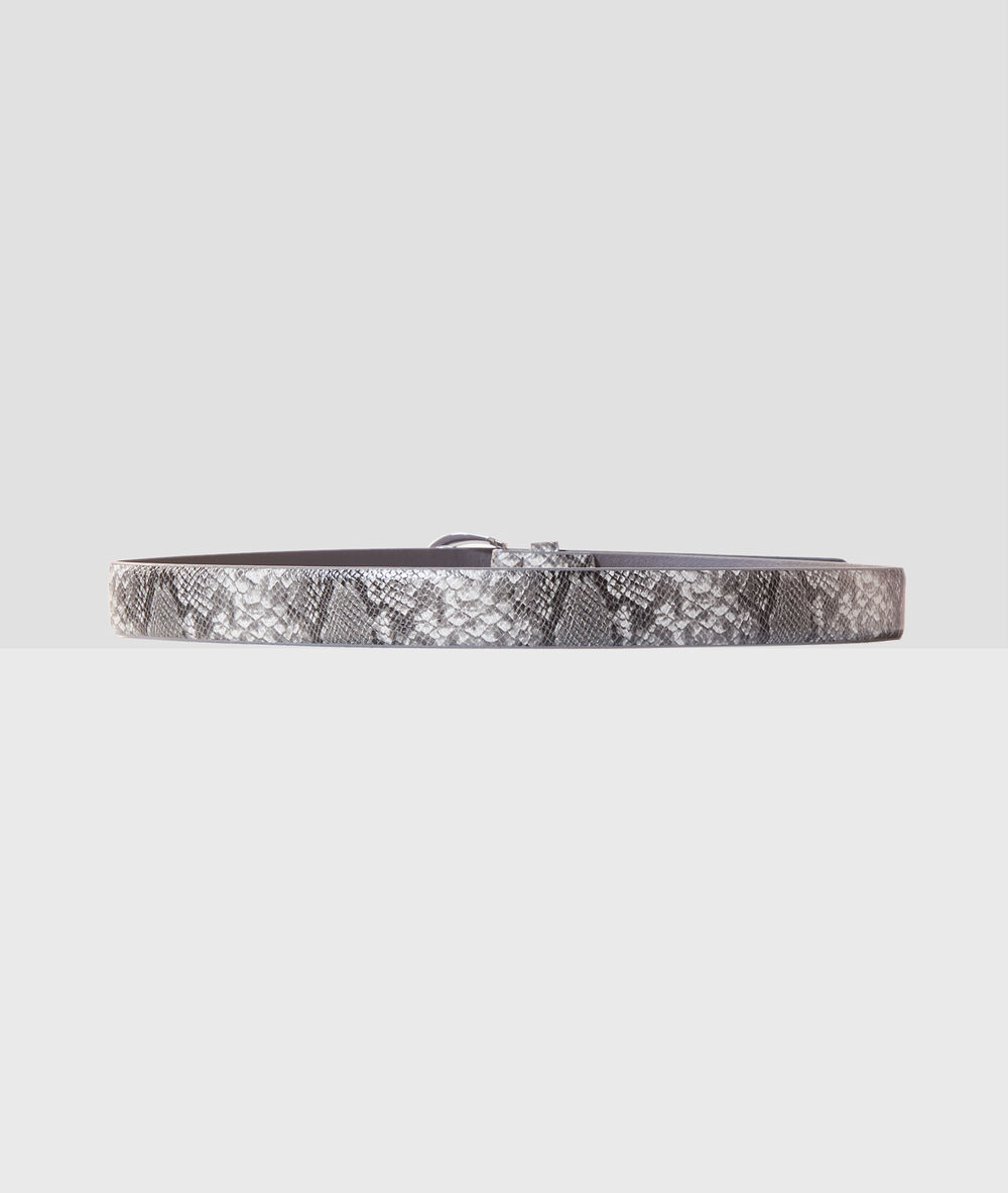 Ceinture imprimé python gris chine.