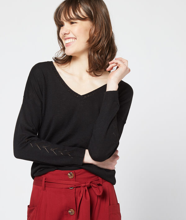 Pull col v en maille fine Pull col v en maille fine