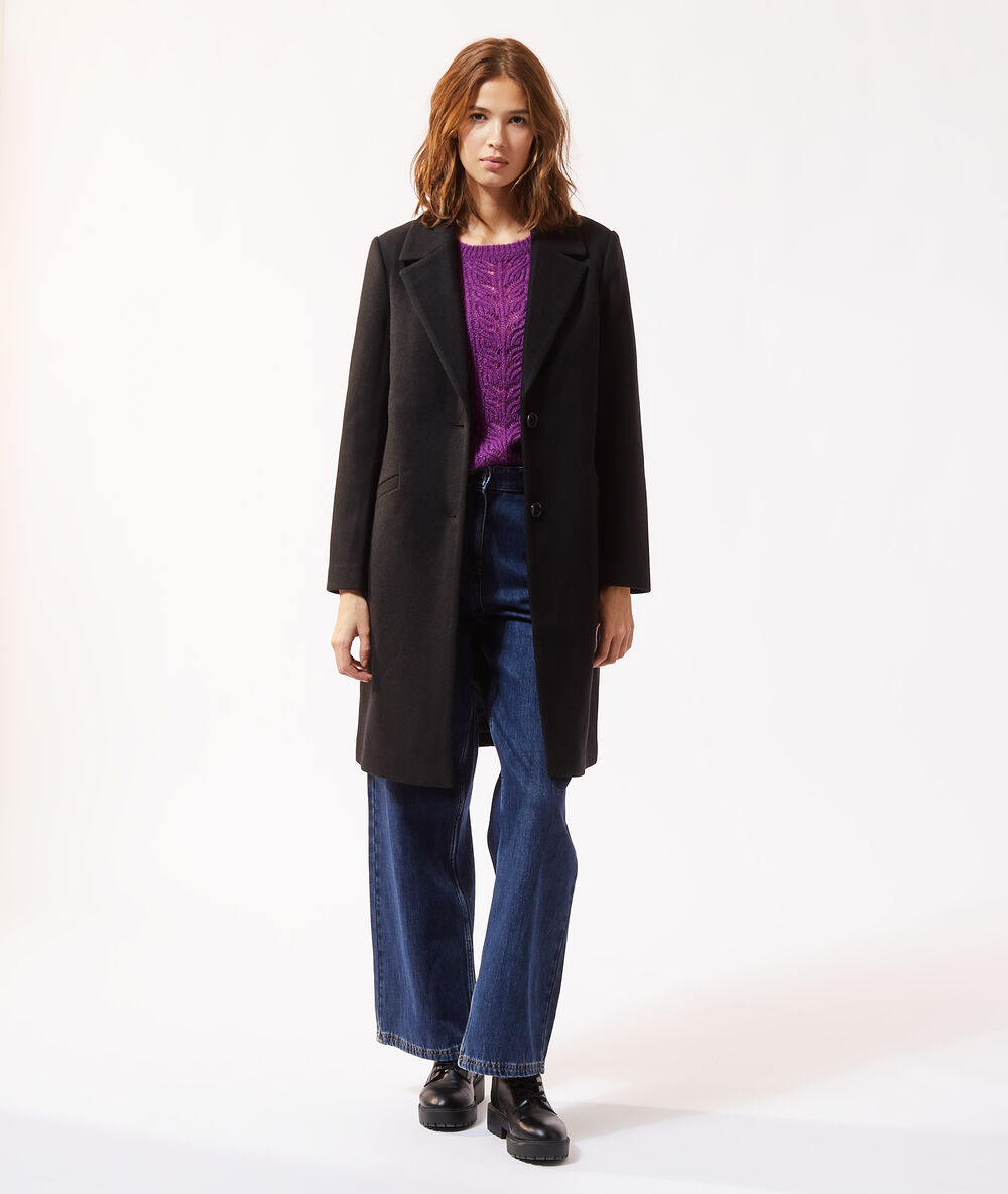 Pull en maille ajourée prune.