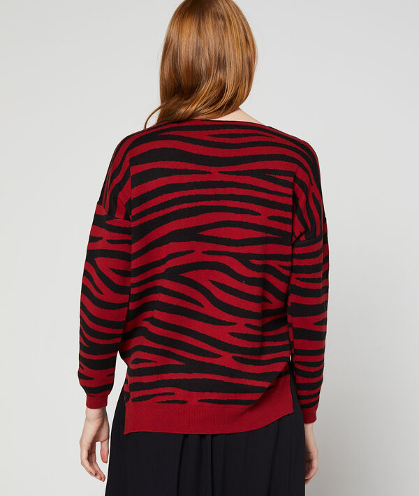Pull col v imprimé zèbre Pull col v imprimé zèbre