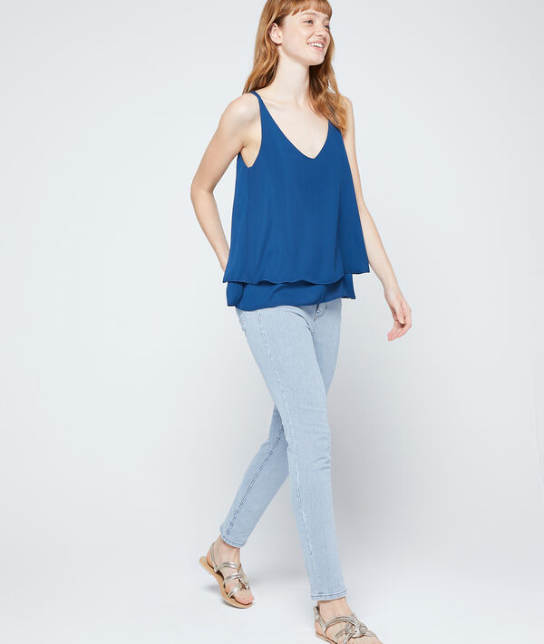 Top fluide à bretelles cobalt.