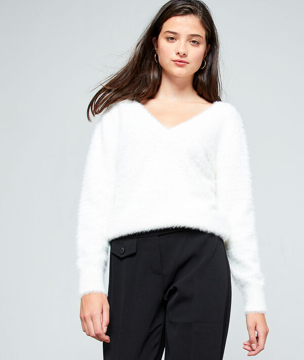 Pull col v en maille fluffy Pull col v en maille fluffy