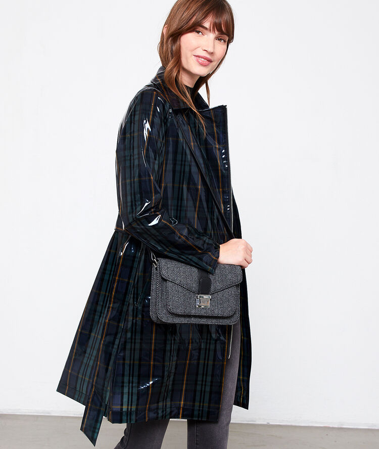 Sac cartable à imprimé jacquard anthracite.