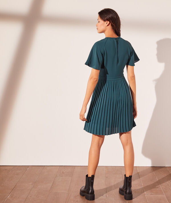 Robe plissée manches à volants Robe plissée manches à volants