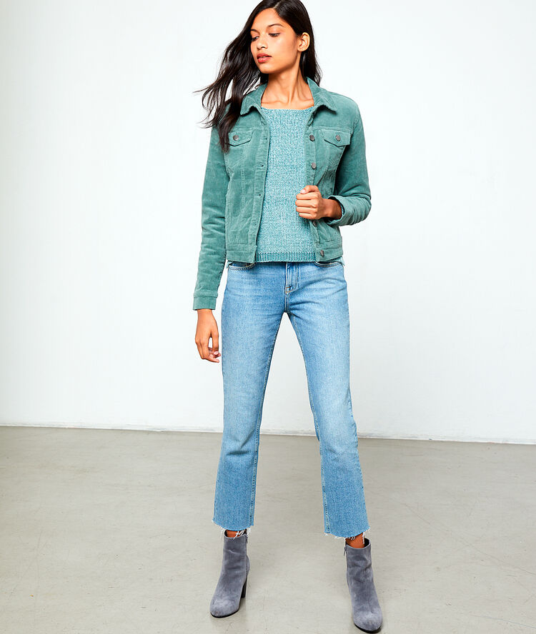 Pull en maille chenille sauge.