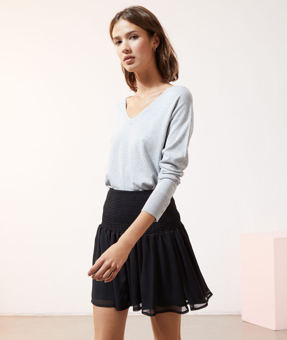 Jupe taille smokée noir.