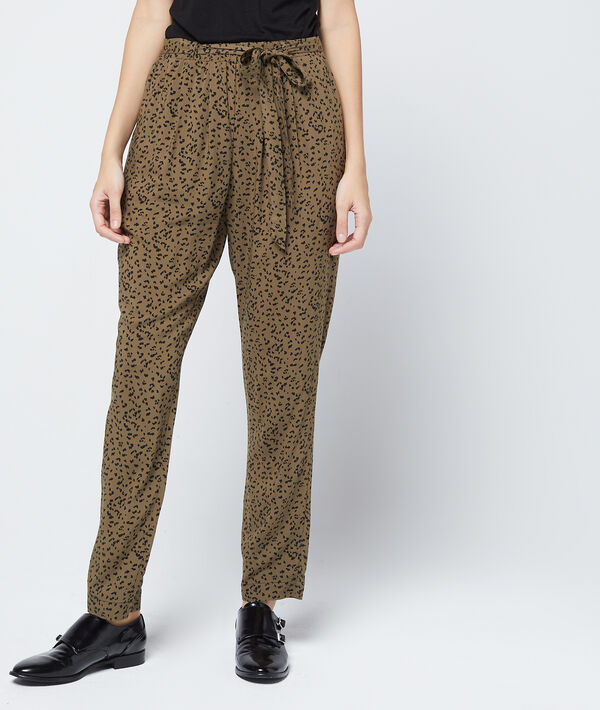 Pantalon carotte à imprimé léopard Pantalon carotte à imprimé léopard