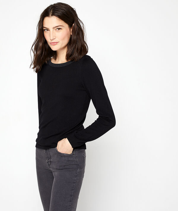 Pull col bateau en maille fine Pull col bateau en maille fine