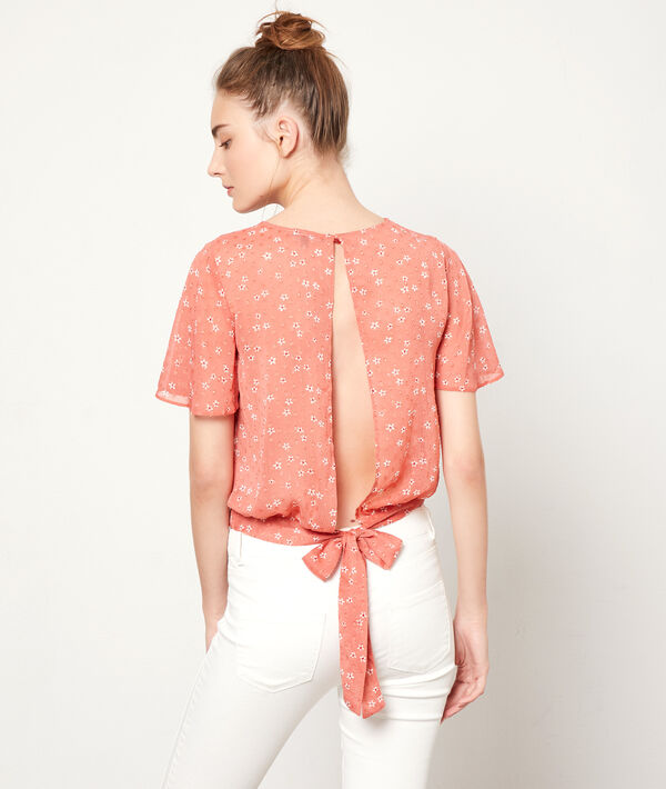 Blouse à fleurs et plumetis Blouse à fleurs et plumetis
