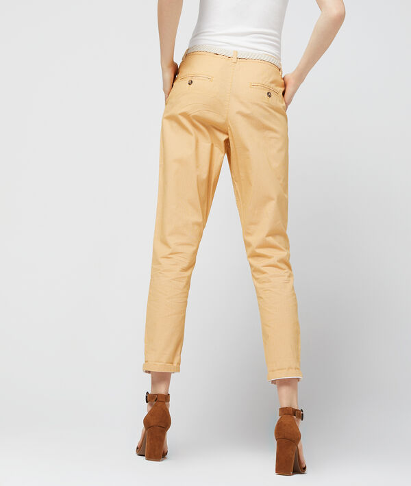 Pantalon chino court à rayures 100% coton bio Pantalon chino court à rayures 100% coton bio