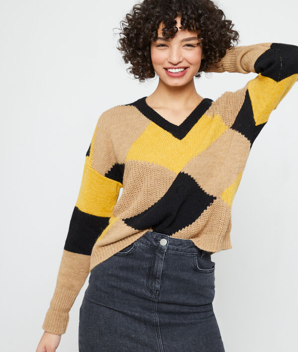 Pull graphique en grosse maille Pull graphique en grosse maille