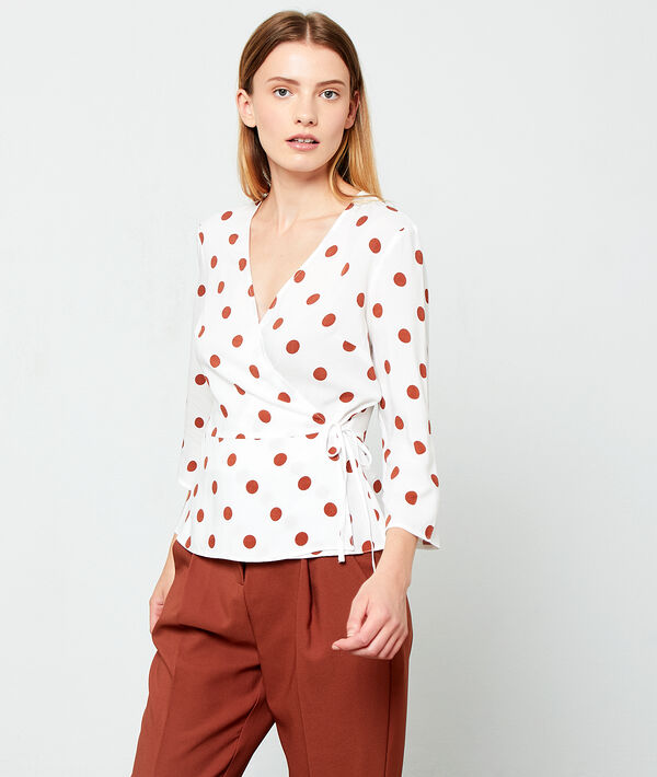 Blouse cache-coeur à pois Blouse cache-coeur à pois