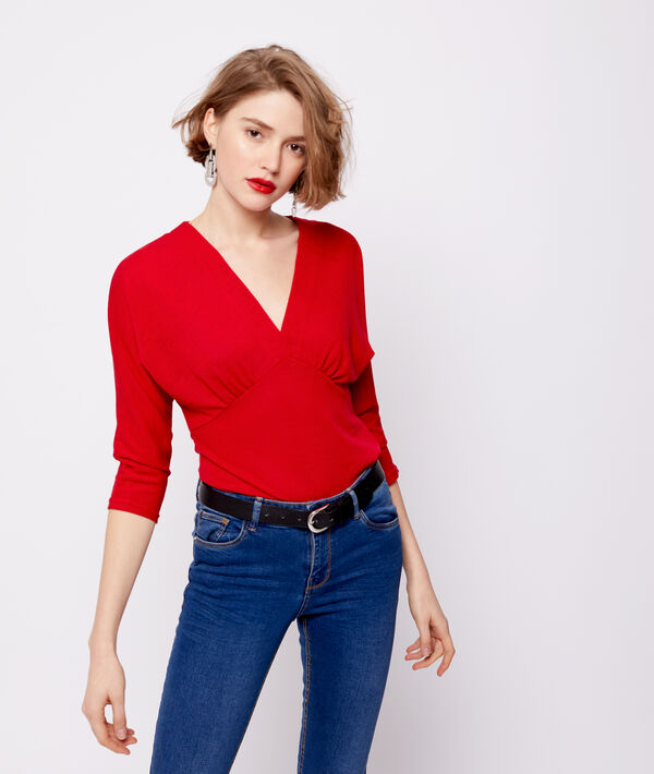 Top froncé col v Top froncé col v