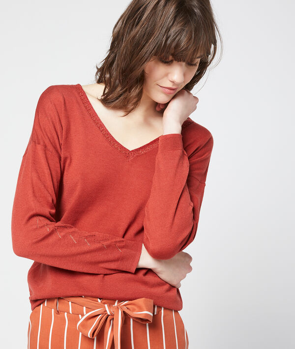 Pull col v en maille fine Pull col v en maille fine